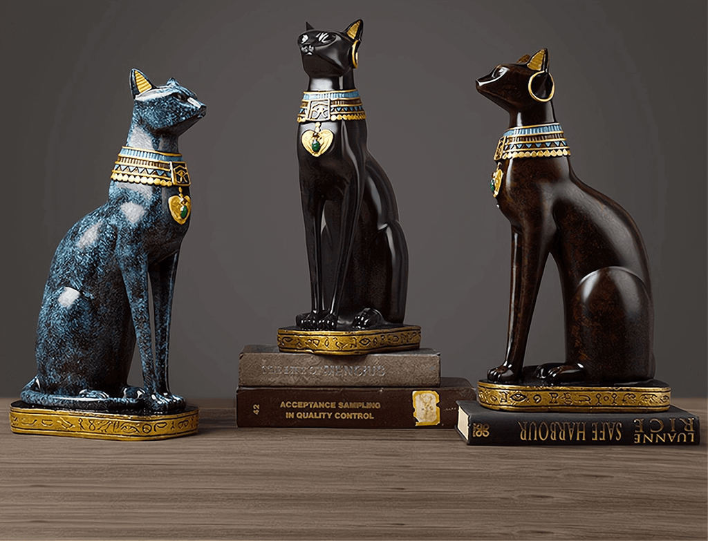 Egyptian Cat in 3 colors. Quality work of resin craft.