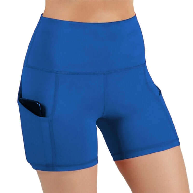 Shorts High Waist And Phone Pocket. Nylon & Spandex.