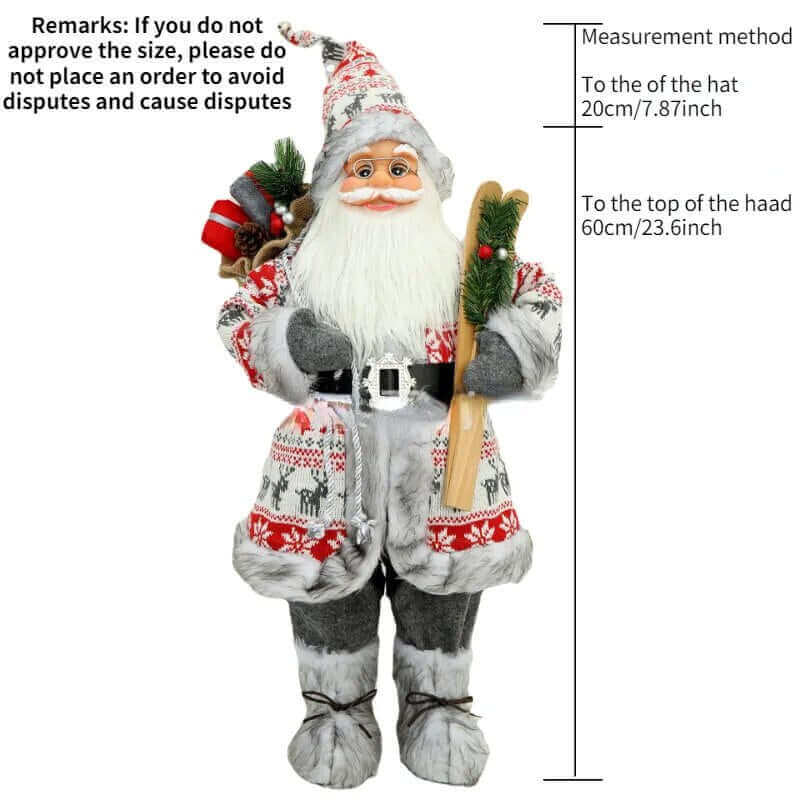 Santa Claus in grey. Size 30, 45 & 60 cm