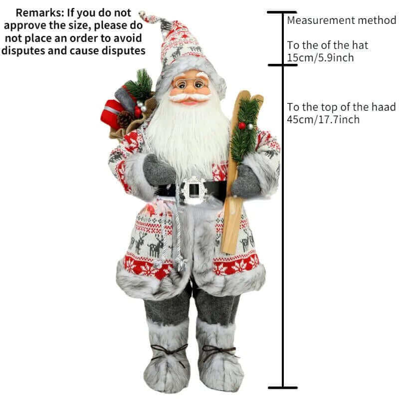 Santa Claus in grey. Size 30, 45 & 60 cm