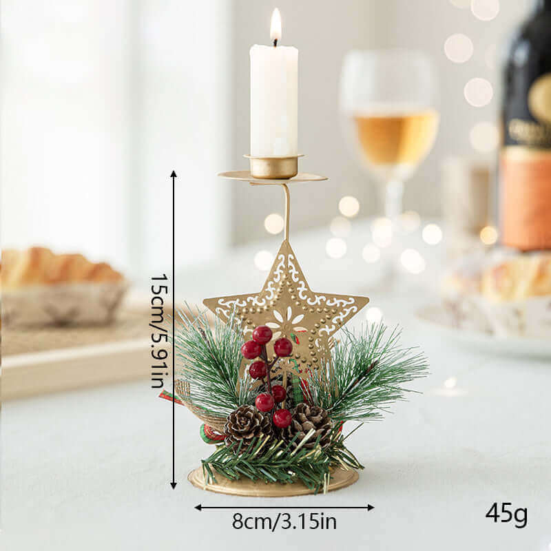 Snowflake Star Iron Candlestick Christmas Decoration