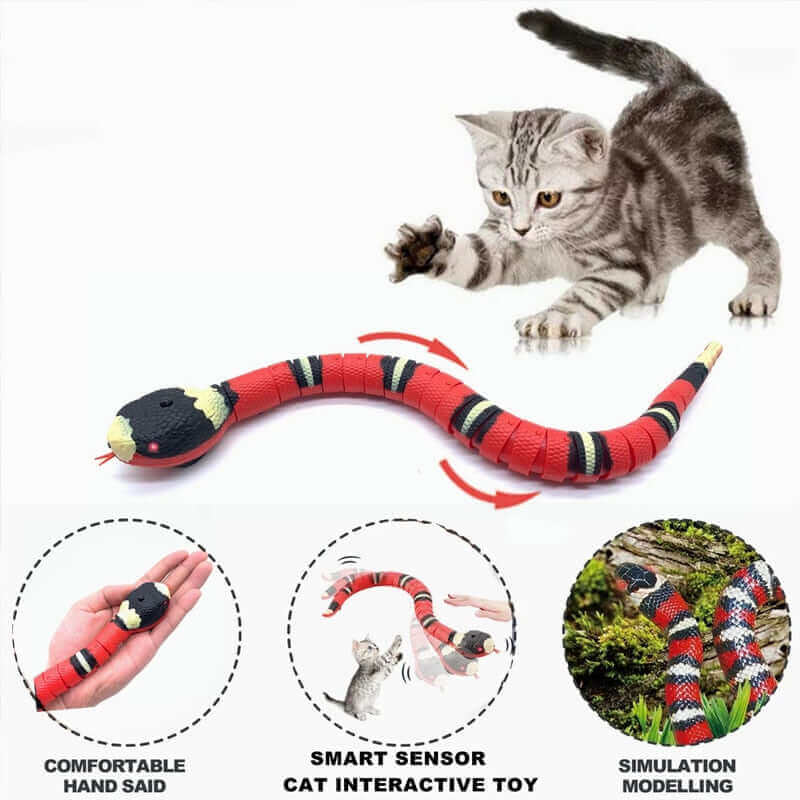 Cat Toys; Funny Snake Smart Sensing Electric Interactive Toys for Cats